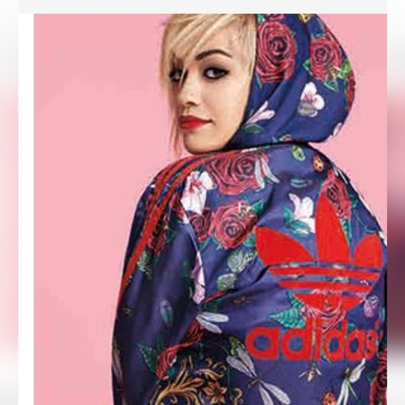 ADIDAS x RITA ORA Superstar Roses Baroque Butterflies Blue Red Track Jacket XS - Picture 4 of 16